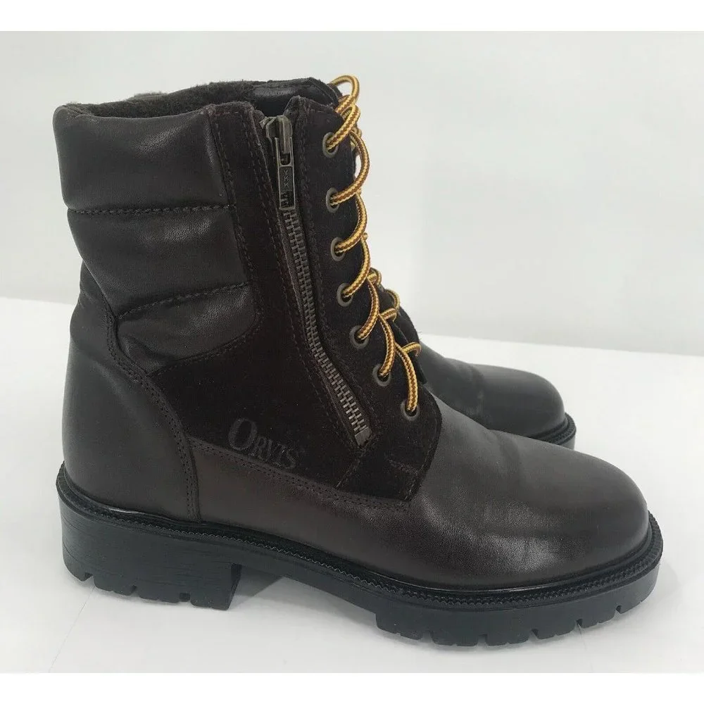 Orvis Boots Mens Size‎ 7 Brown Leather & Suede Lace Up & Zip Vintage Made Canada